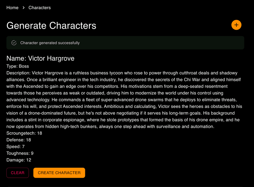 AI Character Generation Complete