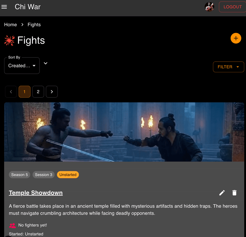 Chi War Fights List